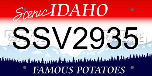 SSV2935 Idaho License Plate
