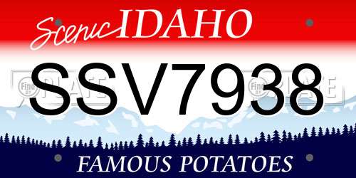 SSV7938 Idaho License Plate