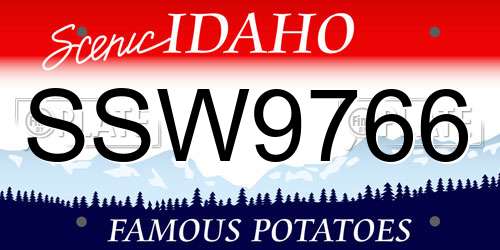 SSW9766 Idaho License Plate