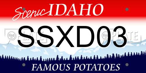 SSXD03 Idaho License Plate