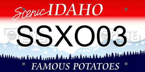 SSXO03 Idaho License Plate