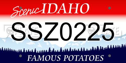 SSZ0225 Idaho License Plate