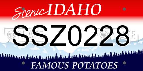 SSZ0228 Idaho License Plate