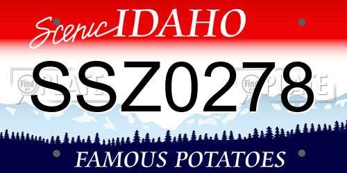 SSZ0278 Idaho License Plate