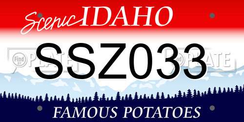 SSZ033 Idaho License Plate
