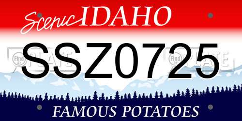 SSZ0725 Idaho License Plate