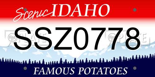 SSZ0778 Idaho License Plate