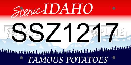 SSZ1217 Idaho License Plate