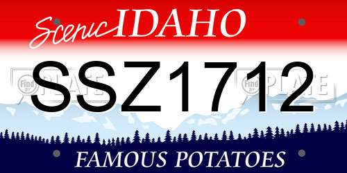 SSZ1712 Idaho License Plate