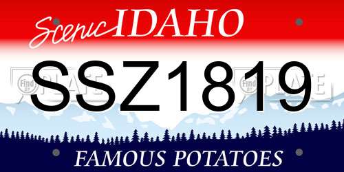 SSZ1819 Idaho License Plate