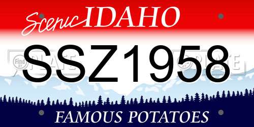 SSZ1958 Idaho License Plate