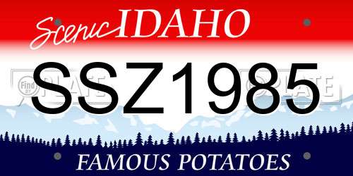SSZ1985 Idaho License Plate