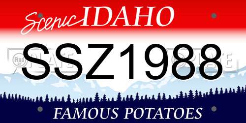 SSZ1988 Idaho License Plate