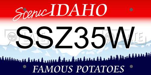 SSZ35W Idaho License Plate