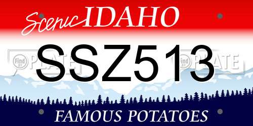 SSZ513 Idaho License Plate