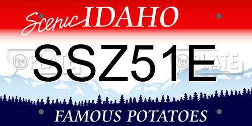 SSZ51E Idaho License Plate