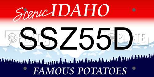 SSZ55D Idaho License Plate