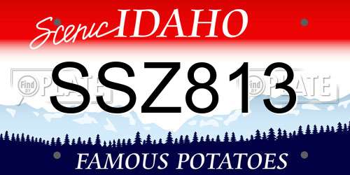 SSZ813 Idaho License Plate