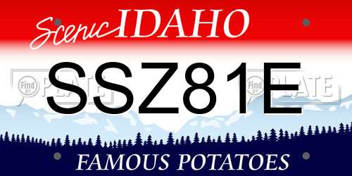 SSZ81E Idaho License Plate