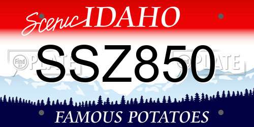 SSZ850 Idaho License Plate