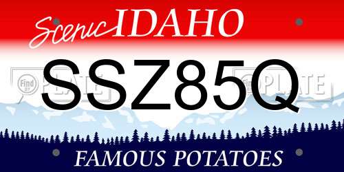 SSZ85Q Idaho License Plate