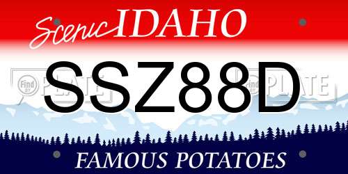 SSZ88D Idaho License Plate