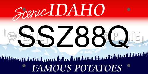 SSZ88Q Idaho License Plate