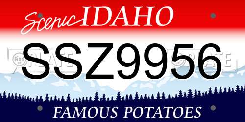 SSZ9956 Idaho License Plate