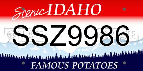 SSZ9986 Idaho License Plate
