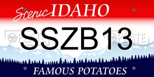 SSZB13 Idaho License Plate