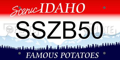 SSZB50 Idaho License Plate