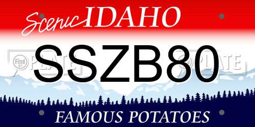 SSZB80 Idaho License Plate