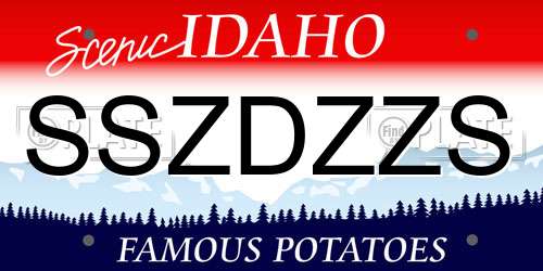 SSZDZZS Idaho License Plate