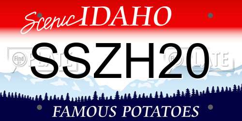 SSZH20 Idaho License Plate