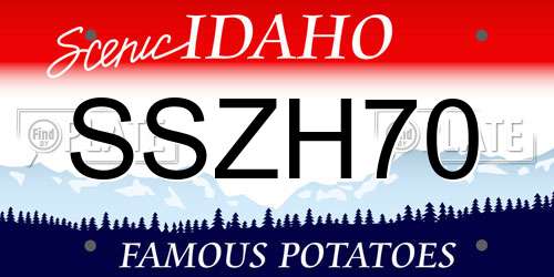 SSZH70 Idaho License Plate