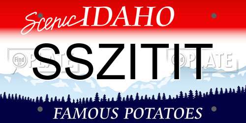 SSZITIT Idaho License Plate