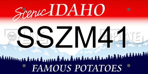 SSZM41 Idaho License Plate
