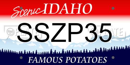 SSZP35 Idaho License Plate