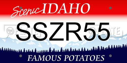 SSZR55 Idaho License Plate