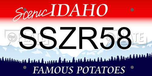 SSZR58 Idaho License Plate