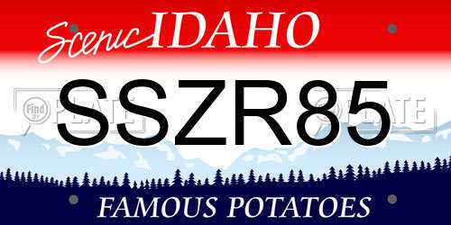 SSZR85 Idaho License Plate
