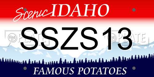SSZS13 Idaho License Plate