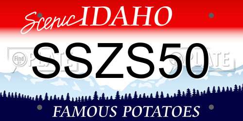 SSZS50 Idaho License Plate