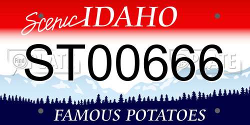 ST00666 Idaho License Plate