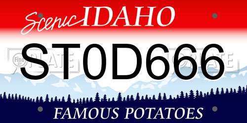 ST0D666 Idaho License Plate