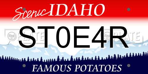 ST0E4R Idaho License Plate