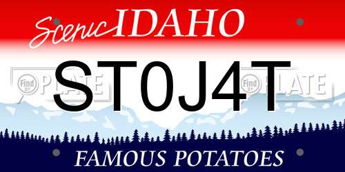 ST0J4T Idaho License Plate