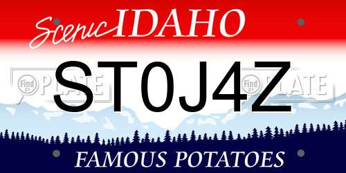 ST0J4Z Idaho License Plate