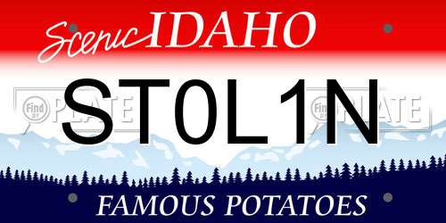 ST0L1N Idaho License Plate