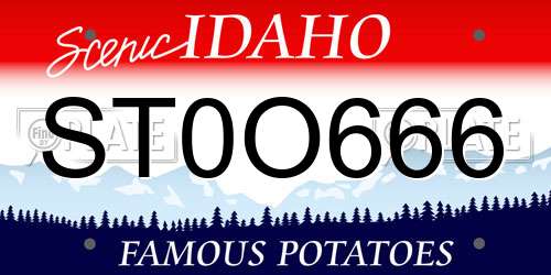 ST0O666 Idaho License Plate